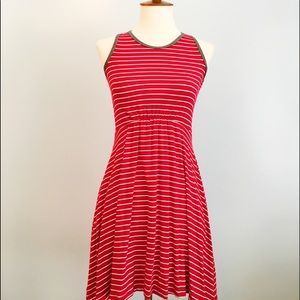 Red and white striped dress